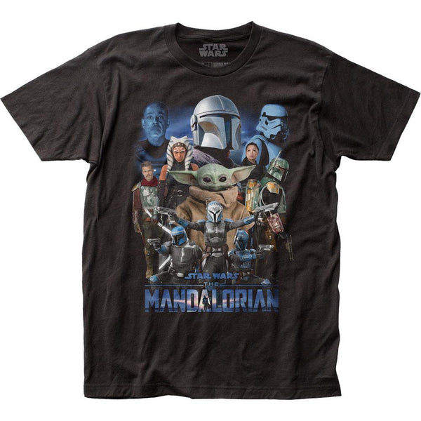 Star Wars: The Mandalorian - Mando Collage Men's Black T-Shirt