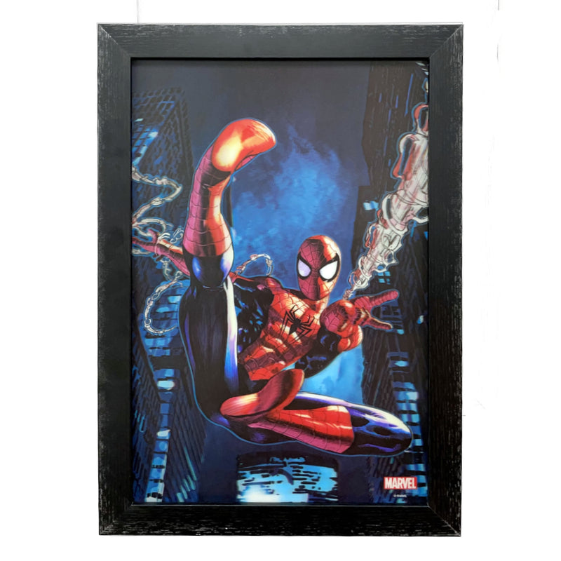 Cargue la imagen en el visor de la galería, Marvel Comics: Spider-Man - Kick Arte de pared lenticular enmarcado de 13&quot; x 19&quot;
