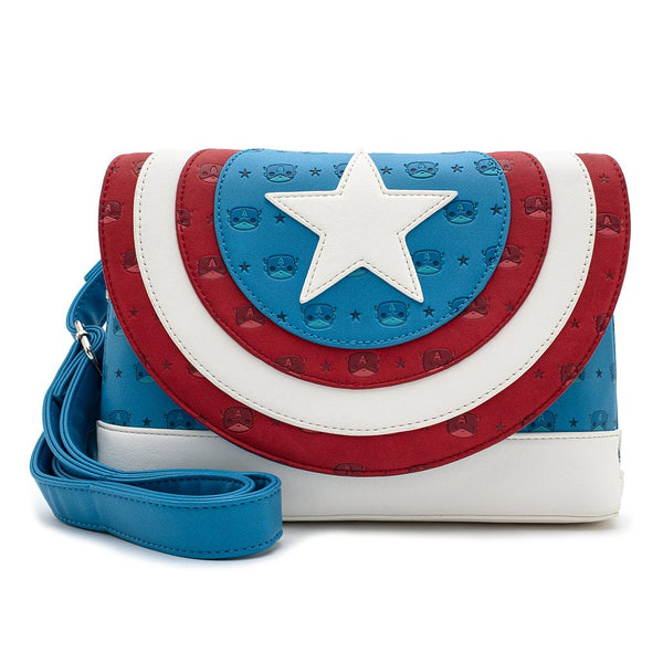 Marvel Comics Captain America Shield Crossbody Bag Purse Loungefly POP! 