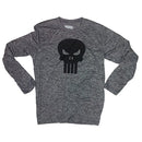 Marvel The Punisher Skull Symbol Workout Polyester Long Sleeve Shirt Mens Gray - Kryptonite Character Store