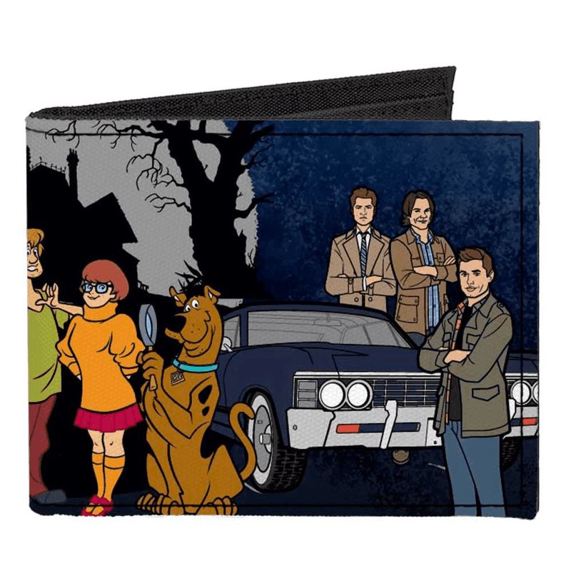 Chargez l&#39;image dans la visionneuse de la galerie, Scooby-Doo - Portefeuille pour homme en toile avec pose de groupe à 8 personnages surnaturel Scoobynatural
