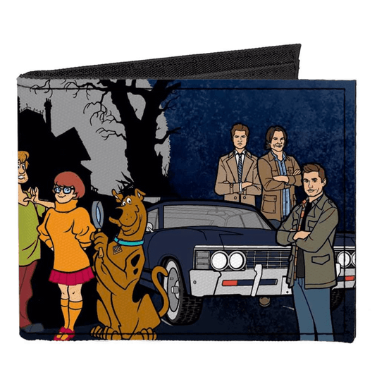 Scooby-Doo - Portefeuille pour homme en toile avec pose de groupe à 8 personnages surnaturel Scoobynatural