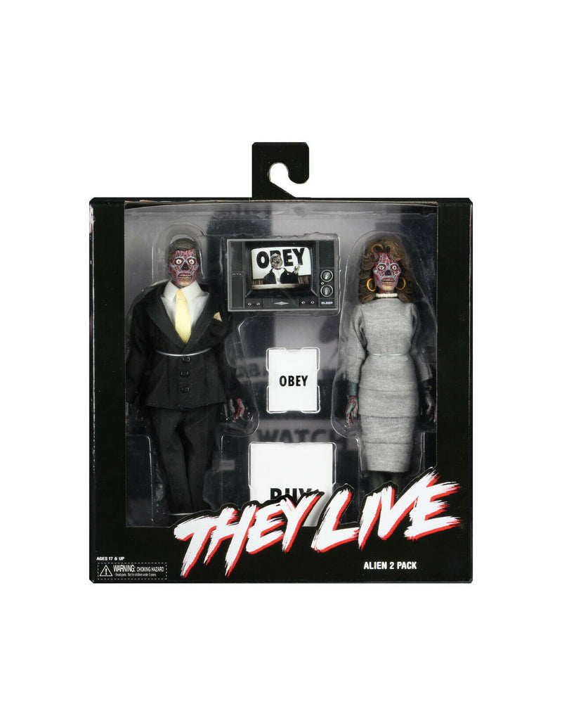 Cargue la imagen en el visor de la galería, They Live Male &amp; Female Aliens Clothed Action Figure 2-Pack - Kryptonite Character Store
