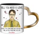 The Office: Dwight - All You Need is Love Metallic Shaped Handle Ceramic Mug