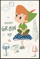 Disney: Peter Pan - Never Grow up 13'' x 19'' Printed Wood Wall Sign