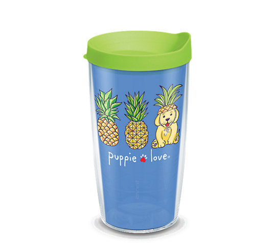 Puppie Love - Pineapple Disguise Wrap With Travel Lid 16 Oz - Kryptonite Character Store