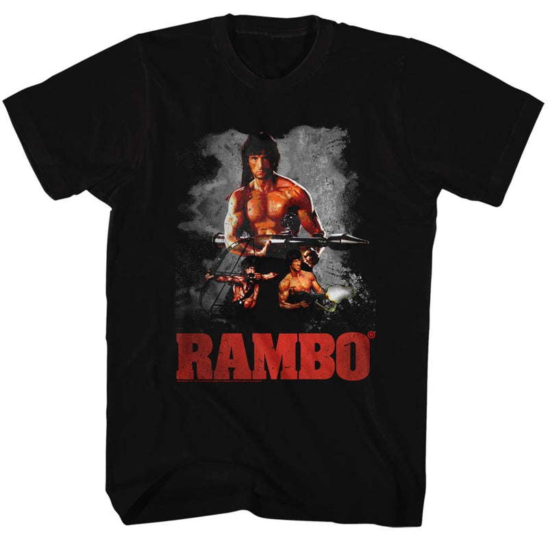 Cargue la imagen en el visor de la galería, ¡Rambo! Camiseta negra de adulto Three Way Black
