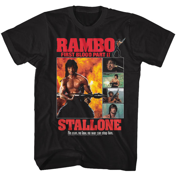Camiseta Rambo First Blood Part 2 Movie Montage para hombre