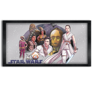 Star Wars - Rebel Collage 10" x 18" Framed Gel coat MDF Wall Art