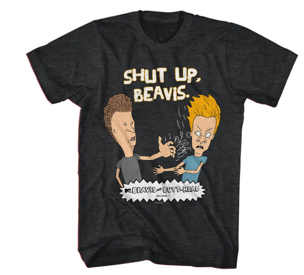 Beavis and Butt-Head - Shut up Beavis Black Heather T-Shirt