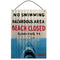 Jaws - No Swimming Beach Closed Vintage 12" x 16" Sign