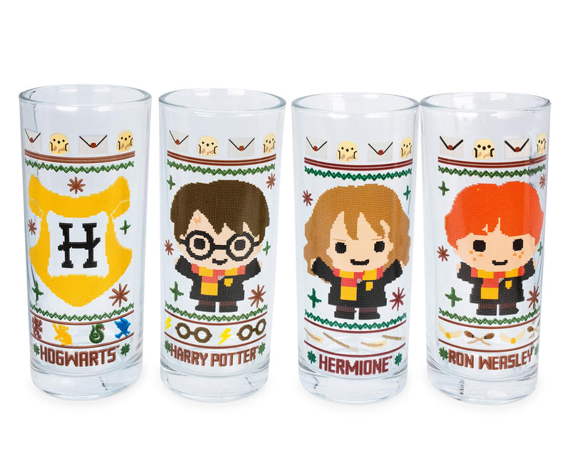 Harry Potter -  Chibi Group 4pc 10oz Tumbler Glass Set