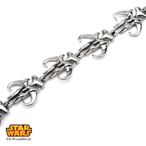 Disney Star Wars Stainless Steel Mandalorian Symbol Link Bracelet - Kryptonite Character Store