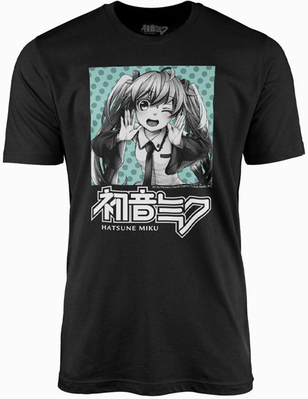 Hatsune Miku - Winking Black T-Shirt