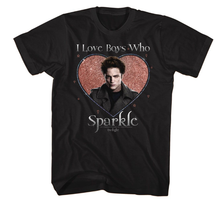 Chargez l&#39;image dans la visionneuse de la galerie, La saga Twilight! Love the Sparkle - T-shirt noir Edward
