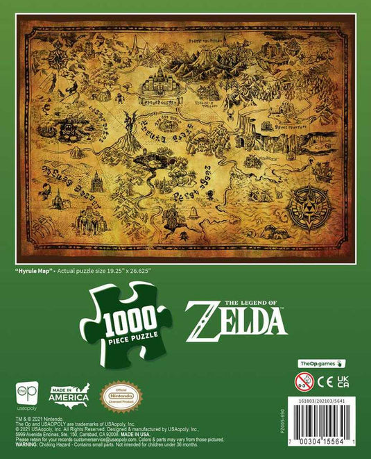The Legend of Zelda - Rompecabezas de 1000 piezas "Mapa de Hyrule" 
