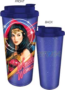 DC Comics: Wonder Woman - Neon 84 16oz Double Wall Plastic Travel Mug