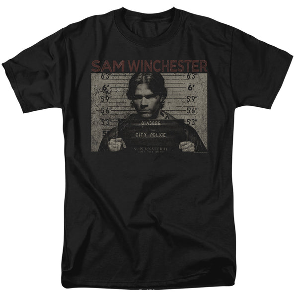 Supernatural - Sam Winchester Mug Shot S/S Black T-Shirt