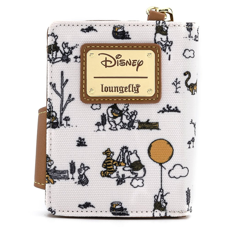 Winnie the Pooh Canvas Line Drawing Wristlet Wallet