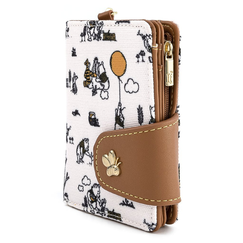 Winnie the Pooh Canvas Line Drawing Wristlet Wallet