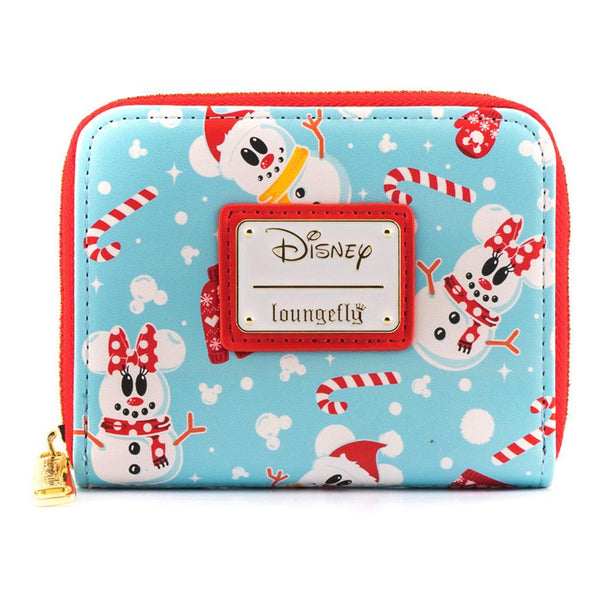 Disney: Mickey & Minnie Mouse - Snowman AOP Zip Around Wallet, Loungefly