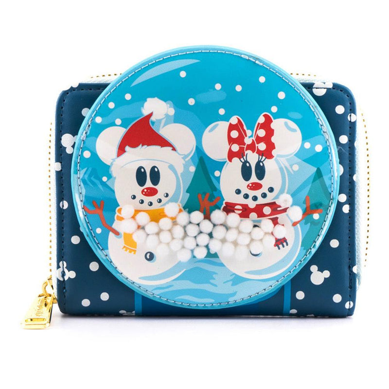 The Disney Snowman: Mickey & Minnie Mouse - Snow Globe Zip Around Wallet