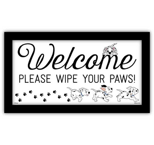 Disney 101 Dalmatians Welcome Wipe Paws Wood Wall Art - Kryptonite Character Store