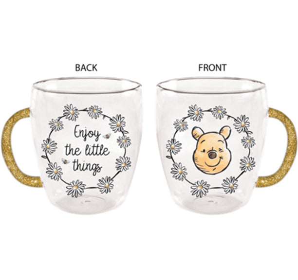 Disney: Winnie the Pooh - Everyone the Little Things Glitter Handle Glass Mug