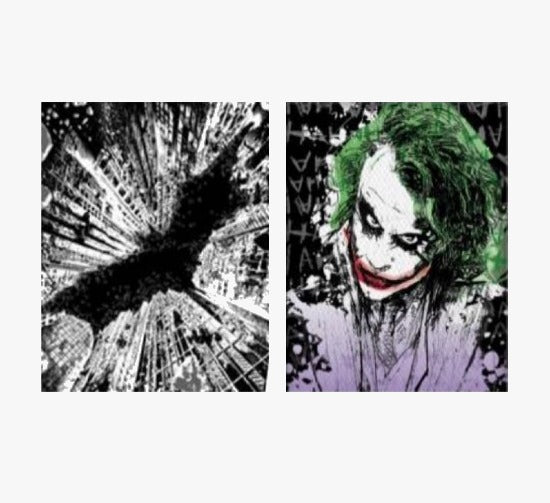 DC Comics : The Dark Knight – Ensemble d'art mural Batman et Joker 30,5 x 30,5 cm