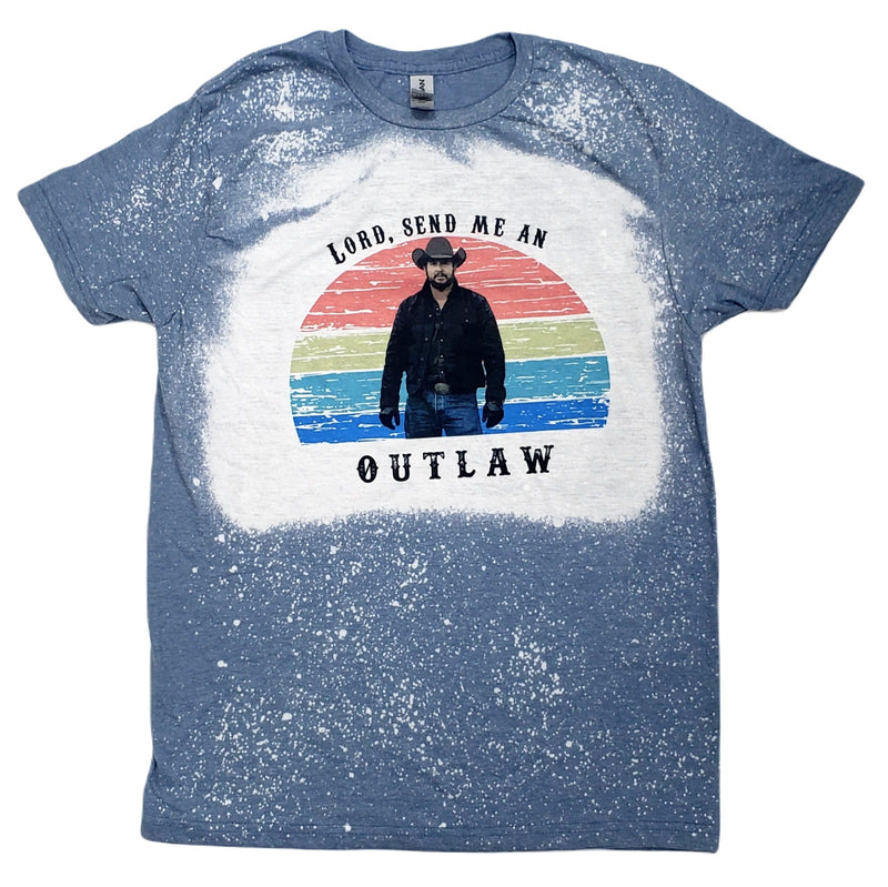 Send Me An Outlaw - Camiseta con teñido anudado blanqueado de Yellowstone