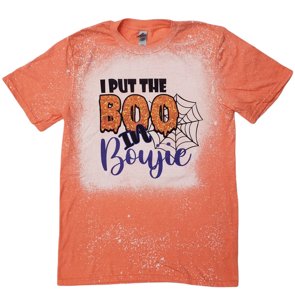 Boo in Boujie - Halloween Bleached Tie Dye T-Shirt