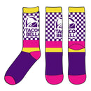 Taco Bell - Pink Purple Yellow Checkered Socks