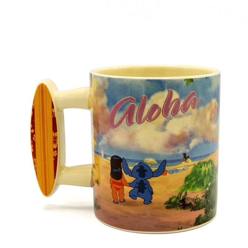 Chargez l&#39;image dans la visionneuse de la galerie, Disney Lilo and Stitch Aloha Beach Mug with Shaped Handle, 20-Ounce - Kryptonite  Character Store
