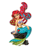 Disney: La Sirenita - Figura Ariel sobre Roca