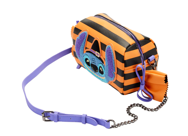 Load image into Gallery viewer, Loungefly Disney: Lilo &amp; Stitch - Striped Halloween Candy Wrapper Crossbody Bag
