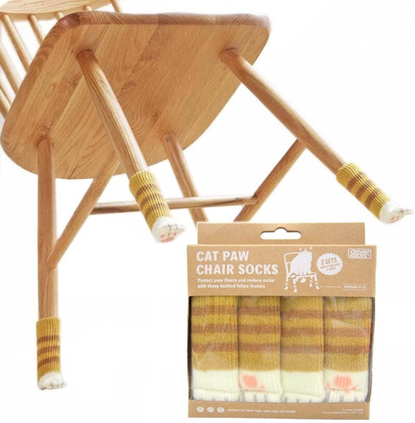 Cat - Paw Chair Socks: Clever Idiots - Tabby Cat Brown
