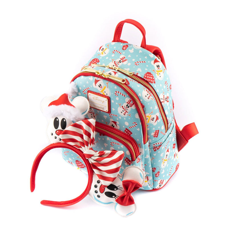 Disney: Mickey & Minnie Mouse - Snowman AOP Mini Backpack & Headband