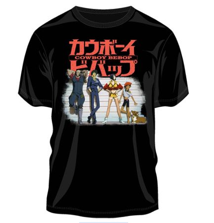 Cowboy Bebop - Camiseta negra con logo de disparo grupal