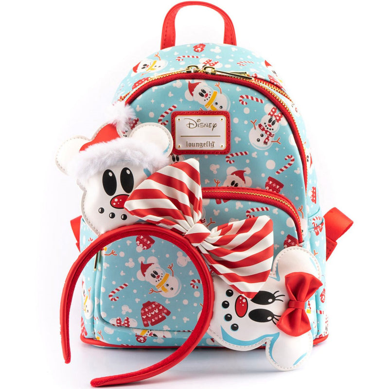 Disney: Mickey & Minnie Mouse - Snowman AOP Mini Backpack & Headband