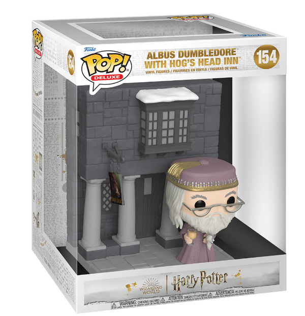 Funko POP! Deluxe : Harry Potter Pré-au-lard - Albus Dumbledore avec l'auberge de la Tête de Hog