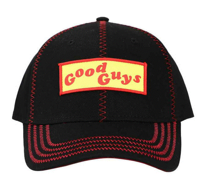 Cargue la imagen en el visor de la galería, Juego de niños: Chucky - Gorra snapback precurvada con puntadas en contraste de Good Guys
