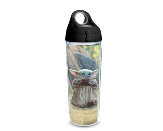 Star Wars: The Mandalorian - Vasos aislados con envoltura y tapa negra The Child Sipping, Tervis