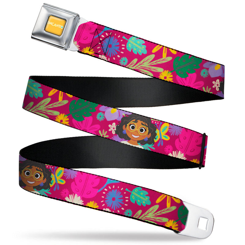 Load image into Gallery viewer, Encanto Logo - Mirabel Poses Full Color Yellow Seatbelt Buckle Belt
