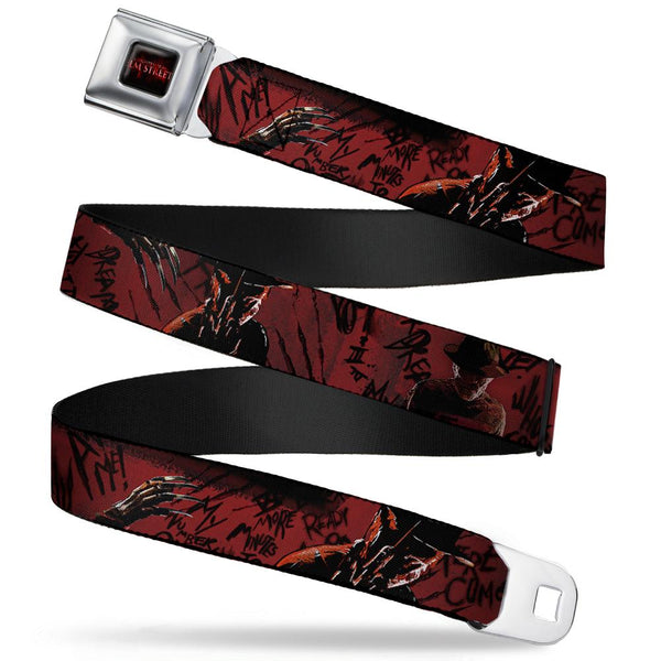 A Nightmare on Elm Street Logo Full Color Black/Reds Seatbelt Buckle Belt