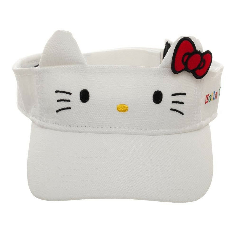 Hello Kitty Visor Hat Cat Ears White Bow SuperCute