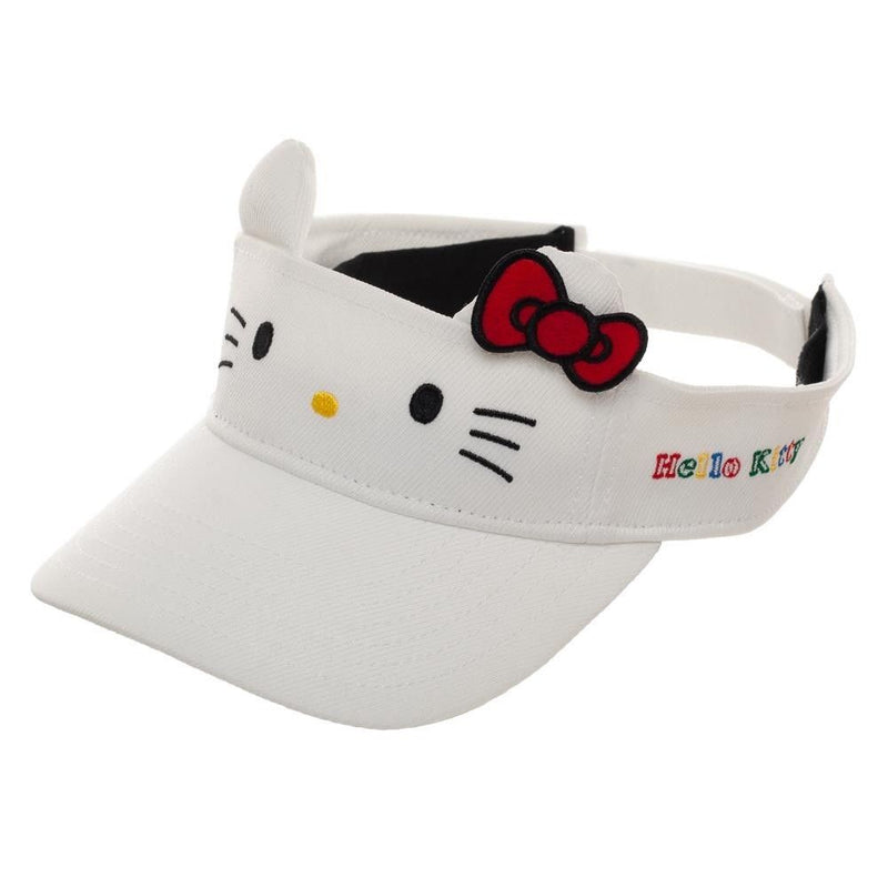 Hello Kitty Visor Hat Cat Ears White Bow SuperCute