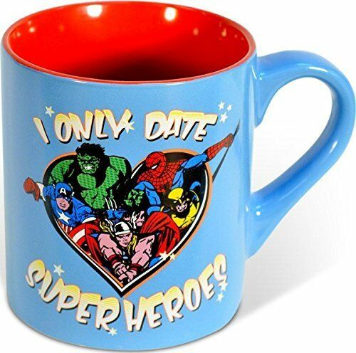 Silver Buffalo Marvel Comics - I Only Date Superheroes - Ceramic Mug, 14oz