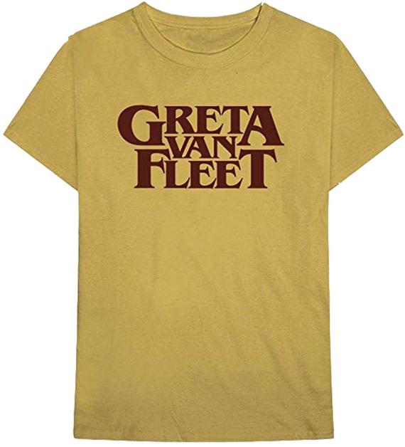 Greta Van Fleet - Camiseta dorada con logotipo de oro antiguo para hombre 