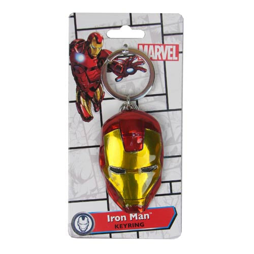 Marvel Iron Man Classic Face Color Pewter Keyring