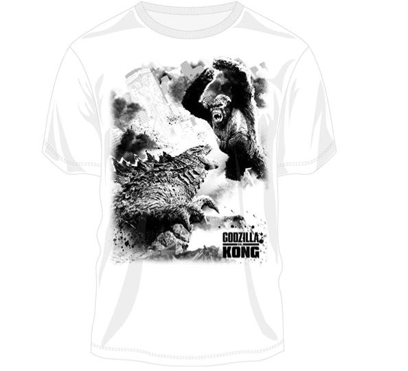 Godzilla Vs. King Kong - Key Art Black & White Print T-Shirt